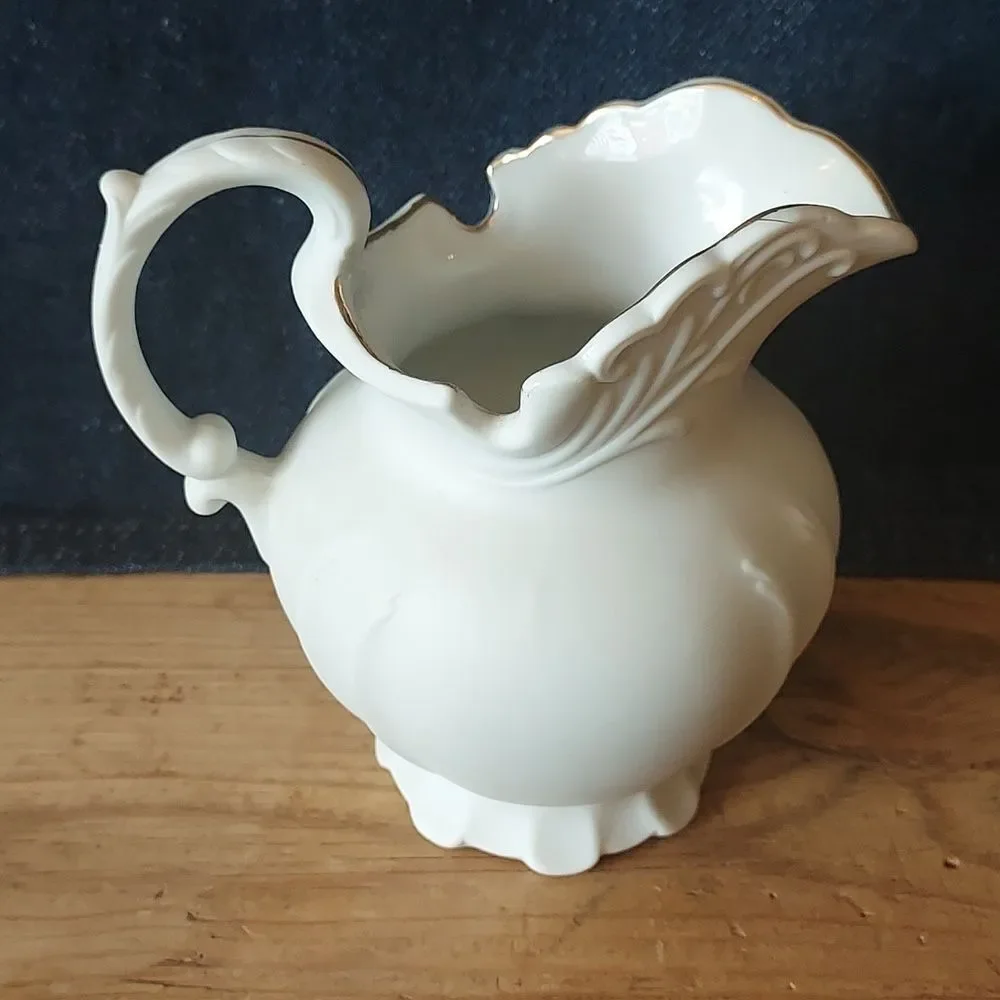 Lefton China hand painted porcelain pitcher creamer Vintage Antique collectible
